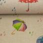 Preview: Dekodruck Bunte Regenschirme auf Beige
